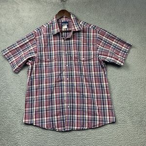 Wrangler Shirt Mens XL Plaid Pearl Snap Western Cowboy Rodeo Ranch